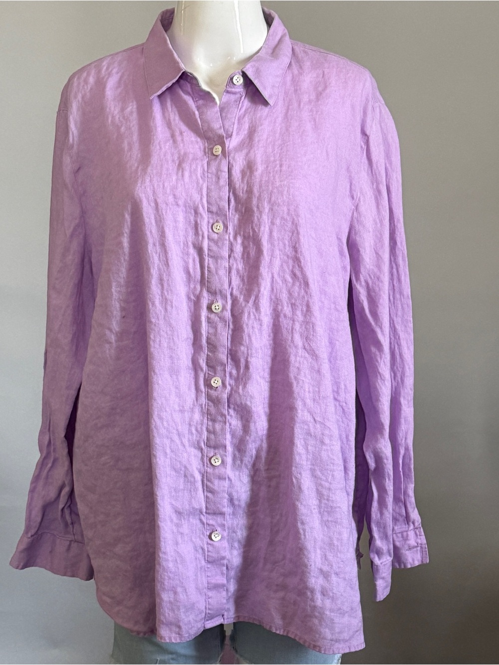 J. Jill Lavender Linen Blend Top